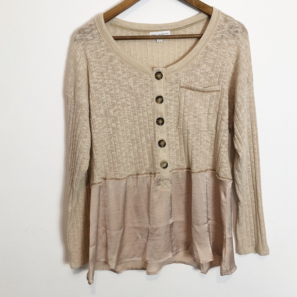 COCO AND JAIMESON nude top satin babydoll XL